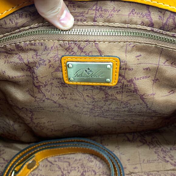 Patricia Nash Discovery Washed Woven Augusta Satchel Sun Orange Color - Picture 14 of 15